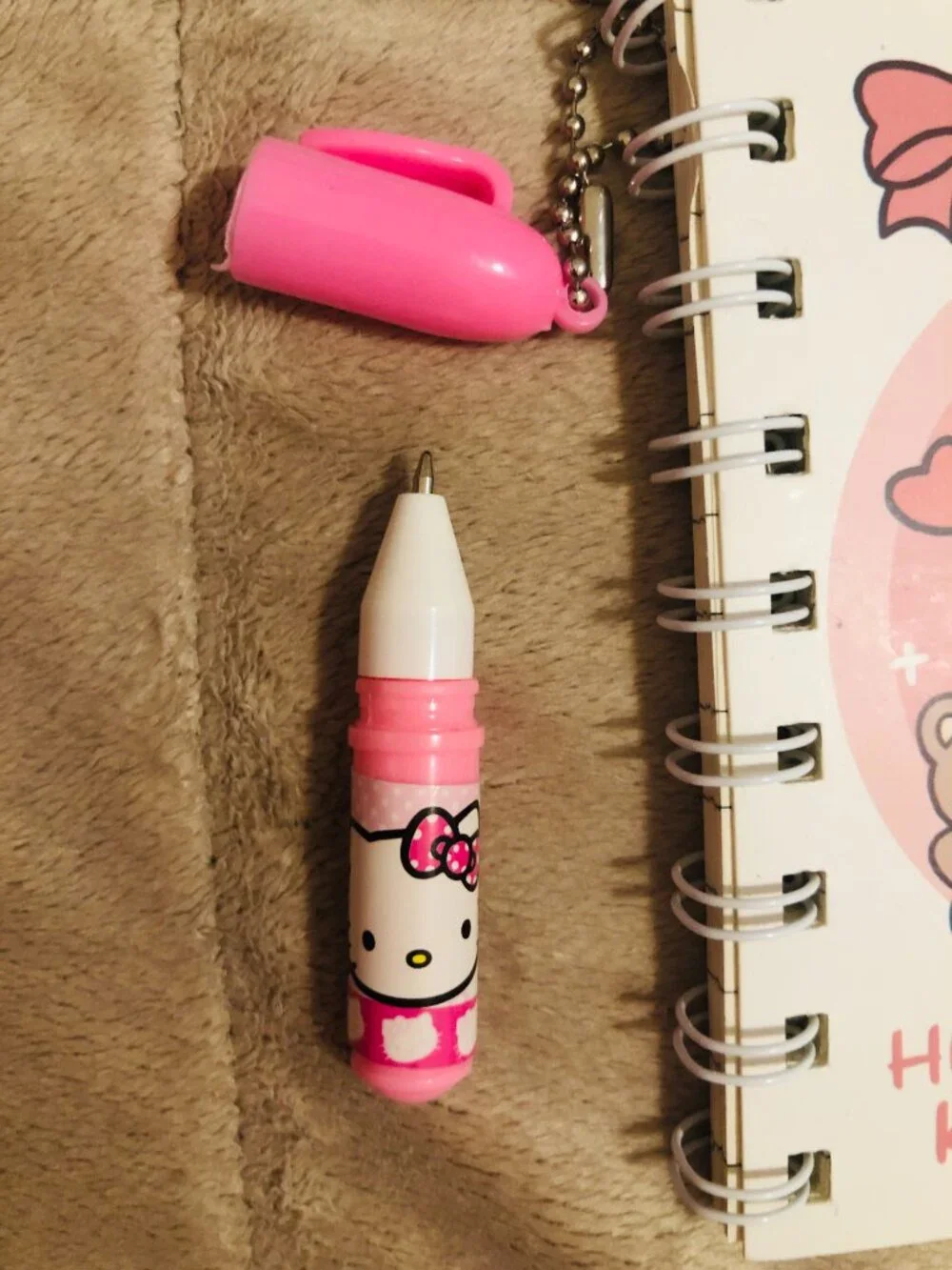 MINI Hello Kitty Spiral Journal Notepad & Keychain Ballpoint Pen Set, Stationery